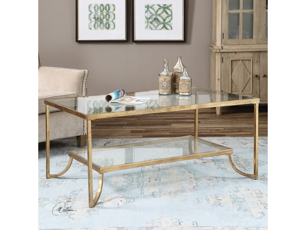 Accent Furniture Occasional Tables Katina Gold Leaf Coffee Table By Uttermost At Miskelly Furniture