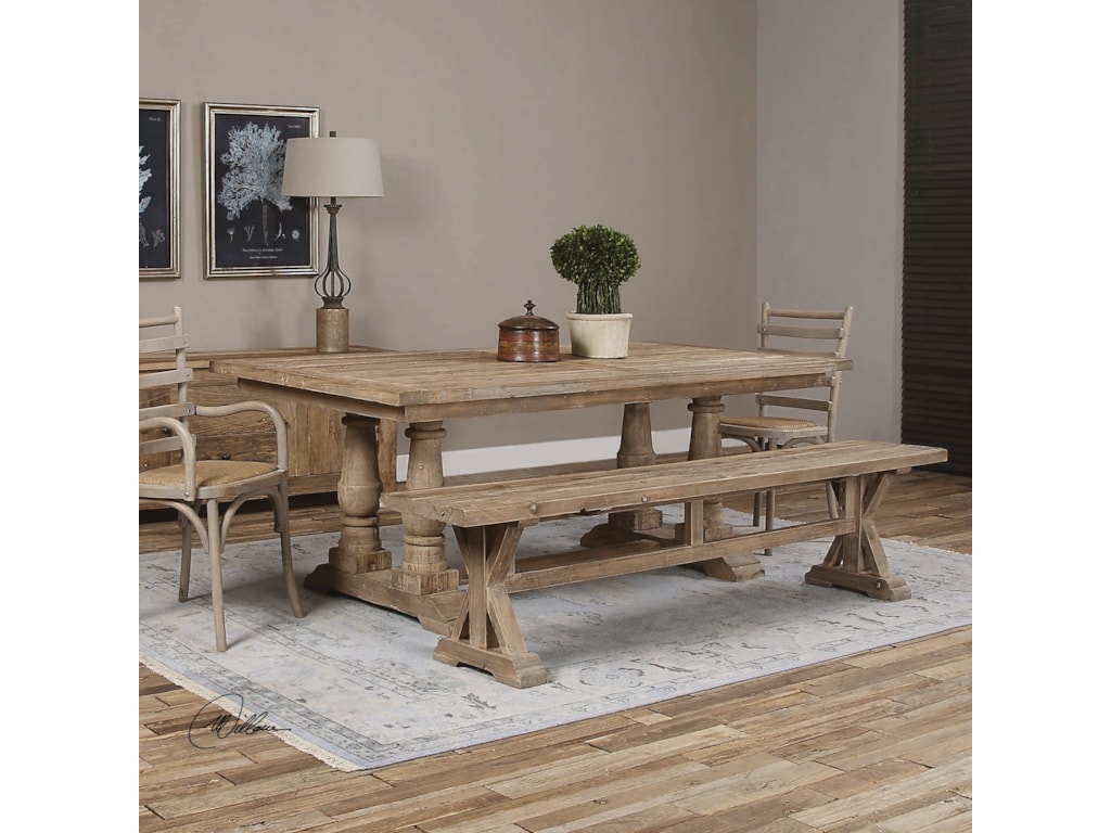 Uttermost Accent Furniture Benches 24558 Stratford Salvaged Wood