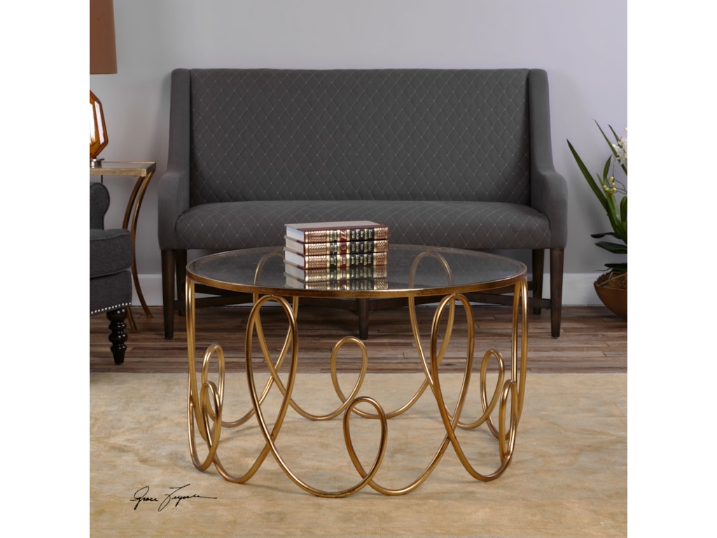 Accent Furniture Occasional Tables Brielle Gold Coffee Table By Uttermost At Hudson S Furniture
