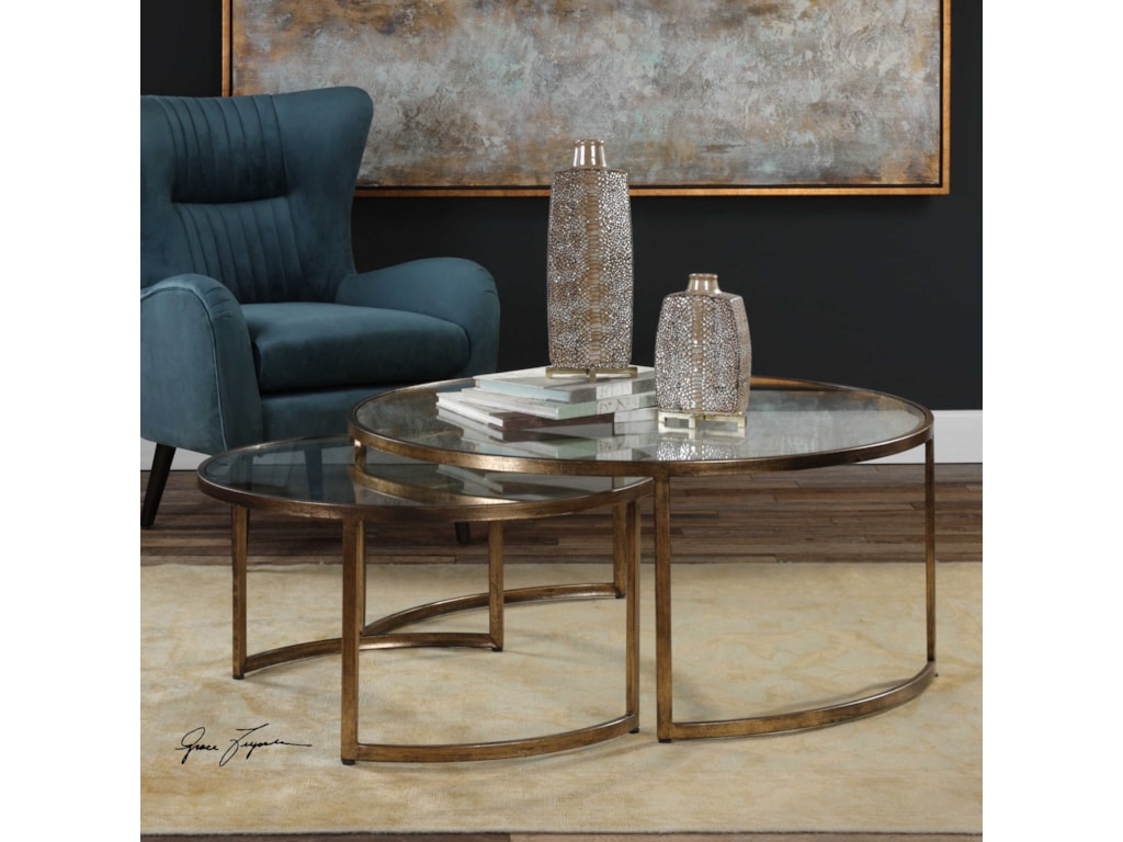 Accent Furniture Occasional Tables Rhea Nested Coffee Tables Set Of 2 By Uttermost At Dream Home Interiors