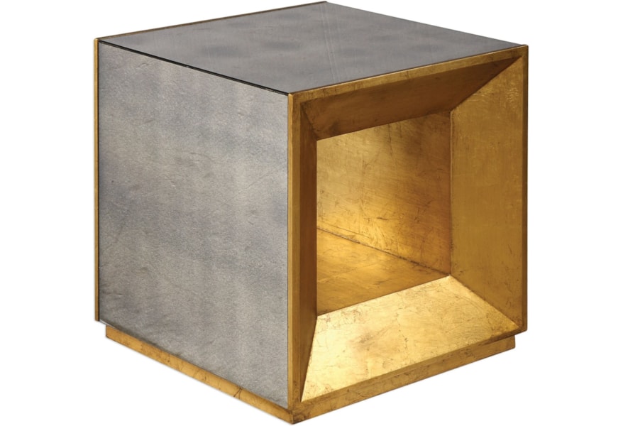 Uttermost Accent Furniture Occasional Tables 24763 Flair Gold Cube Table Hudson S Furniture End Tables