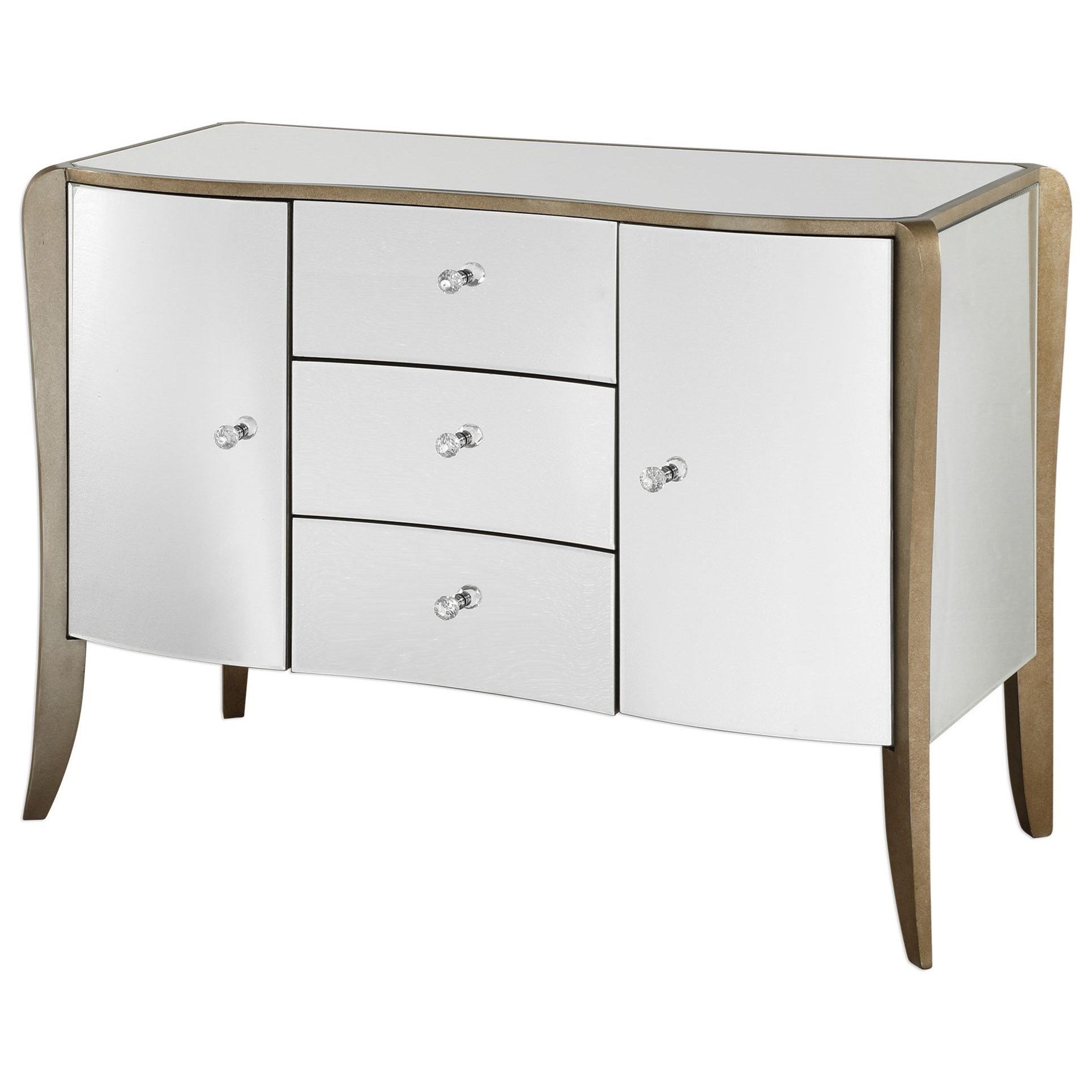 Uttermost Accent Furniture 24788 Kiley Mirrored Buffet Thornton Furniture Buffets