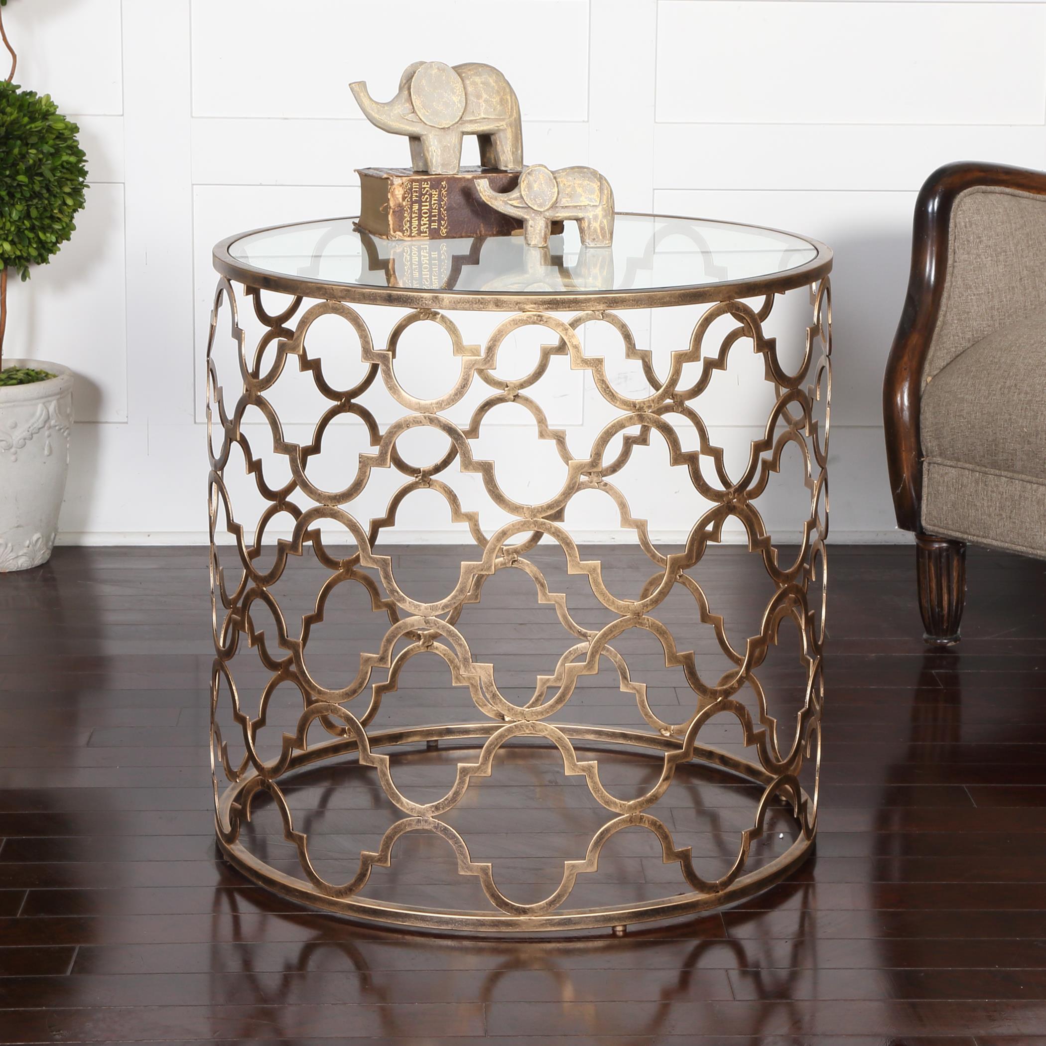 Accent Furniture Occasional Tables Quatrefoil End Table By Uttermost At Hudson S Furniture