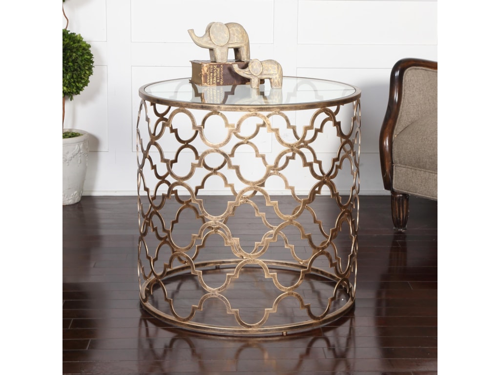 Accent Furniture Occasional Tables Quatrefoil End Table By Uttermost At Hudson S Furniture