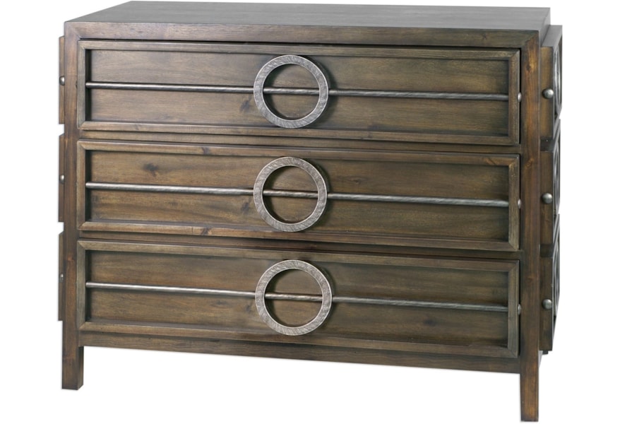 Uttermost Accent Furniture Chests 25306 Riley Weather Walnut Accent Chest Upper Room Home Furnishings Accent Chests