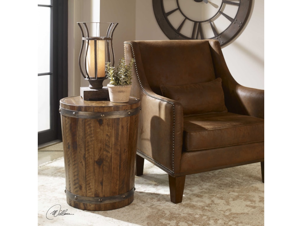 Uttermost Accent Furniture Occasional Tables Ceylon Wine Barrel Accent Table Wayside Furniture End Tables