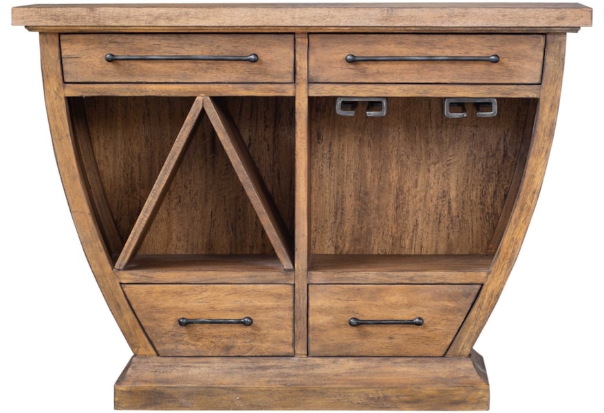 Uttermost Accent Furniture 25447 Aleph Rustic Wood Bar Cabinet Esprit Decor Home Furnishings Servers