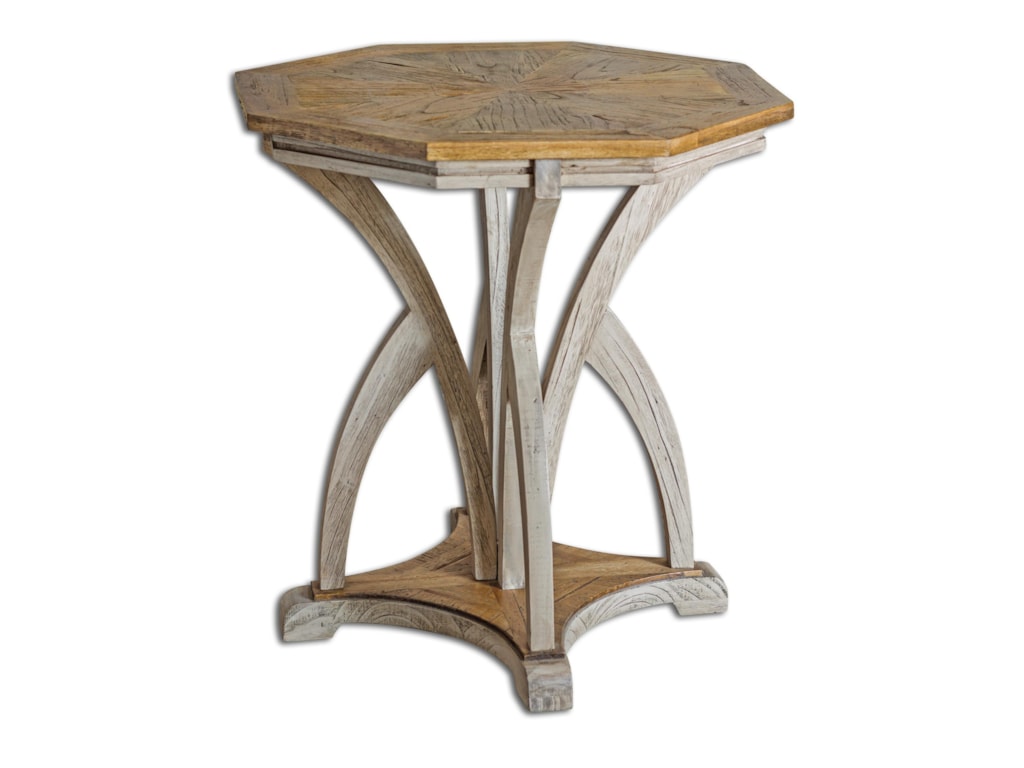 Uttermost Accent Furniture - Occasional TablesRanen Aged White Accent Table