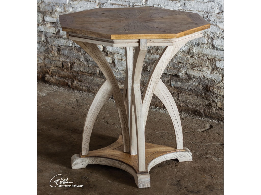 Uttermost Accent Furniture - Occasional TablesRanen Aged White Accent Table