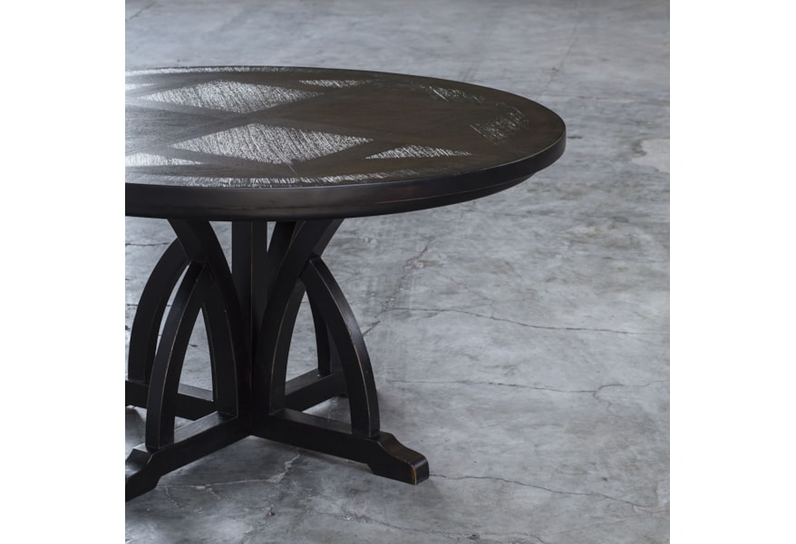 Uttermost Accent Furniture Maiva Round Black Dining Table Pedigo Furniture Dining Tables