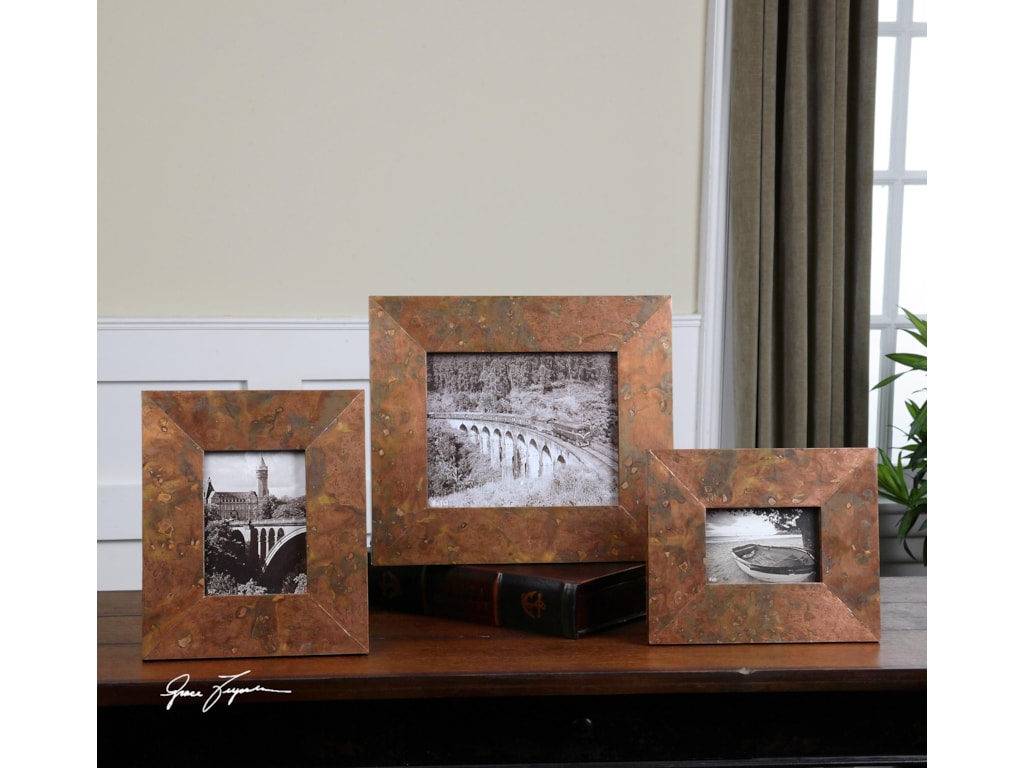 Uttermost Accessories - Picture FramesAmbrosia Copper Photo Frames, Set of 3