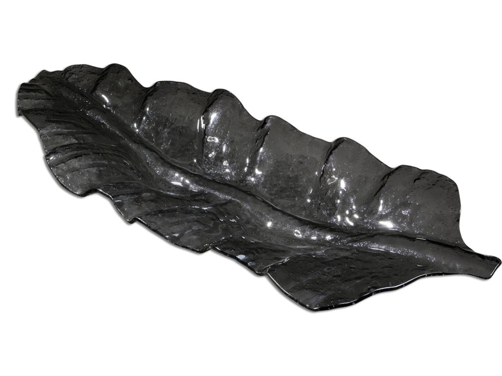 Uttermost AccessoriesSmoked Leaf Glass Tray