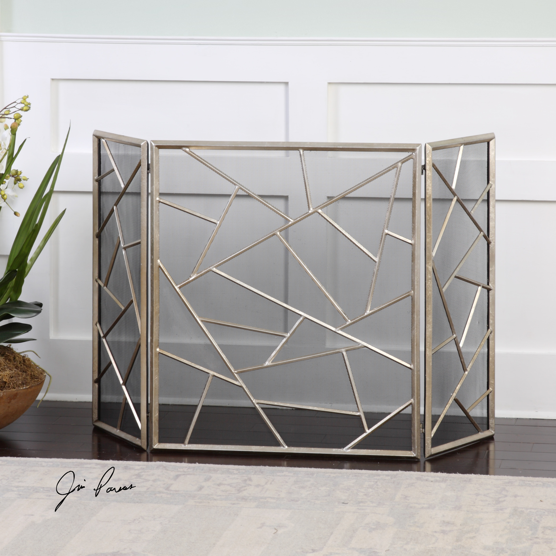 Uttermost Accessories 20072 Armino Modern Fireplace Screen Dunk