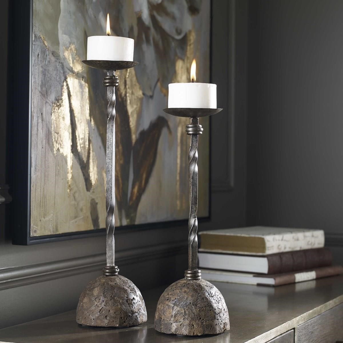 Uttermost Accessories Candle Holders Keegan Tall Candleholders Set Of 2 Sheely S Furniture Appliance Candle Holders