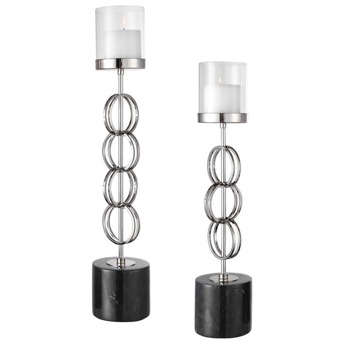 Uttermost Accessories Candle Holders Esme Nickel Rings