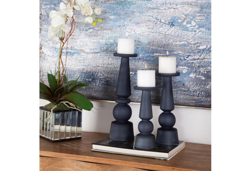 Uttermost Accessories Candle Holders 17779 Ciopeia Blue Gl Candleholders S 3 Dunk Bright Furniture Candle Holders 17779 Ciopeia Blue