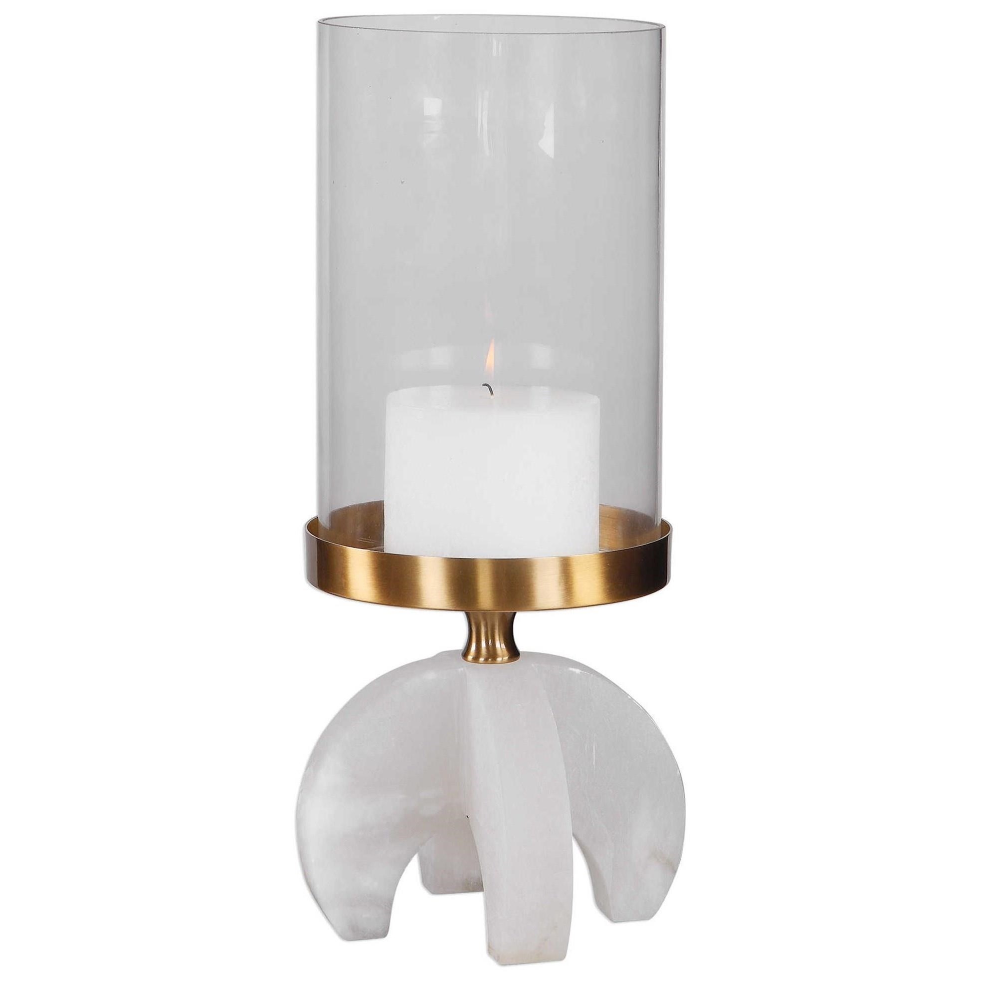 Uttermost Accessories Candle Holders 18977 Alanea Alabaster Candleholder Thornton Furniture Candle Holders