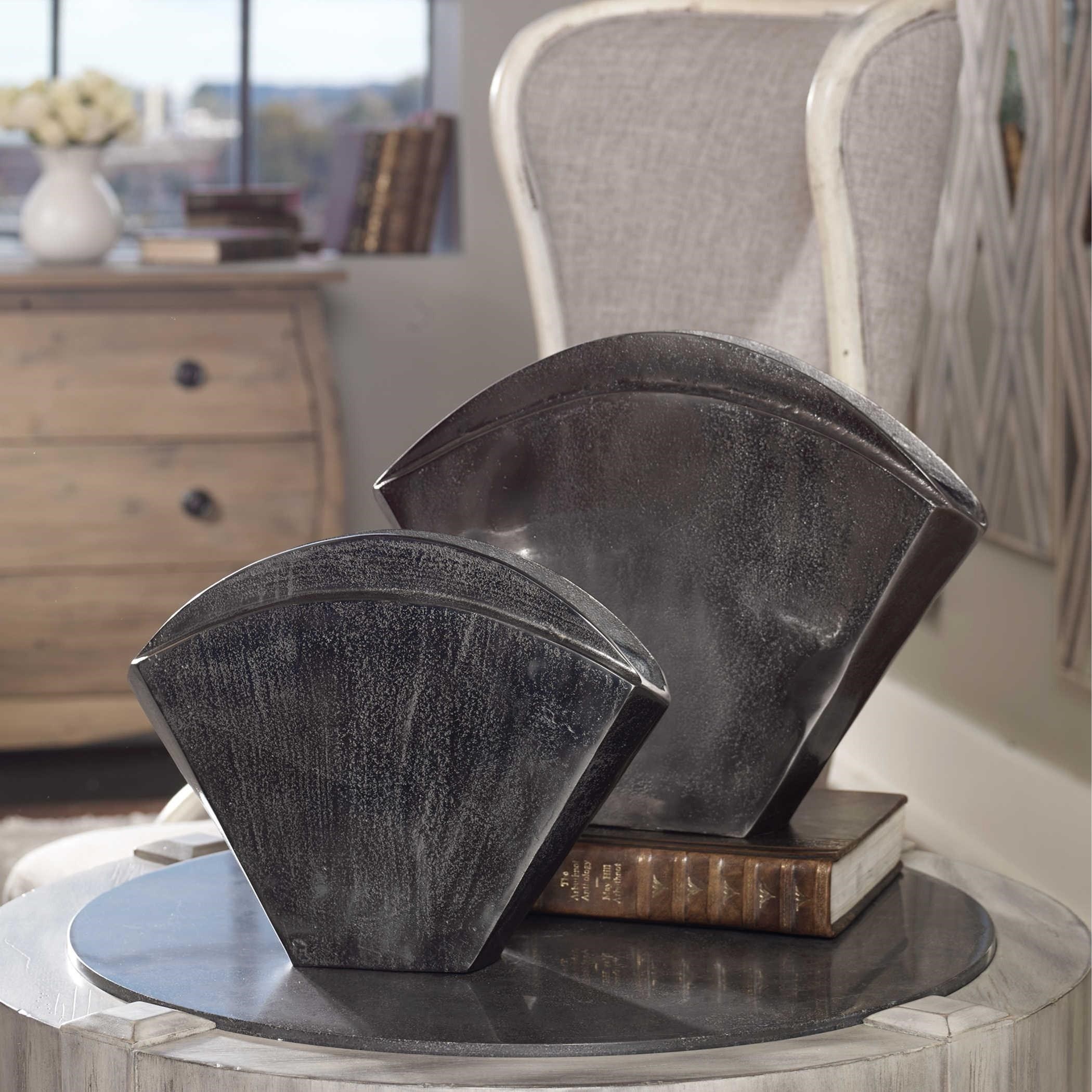 Uttermost Accessories Vases And Urns Filip Dark Nickel Vases Set