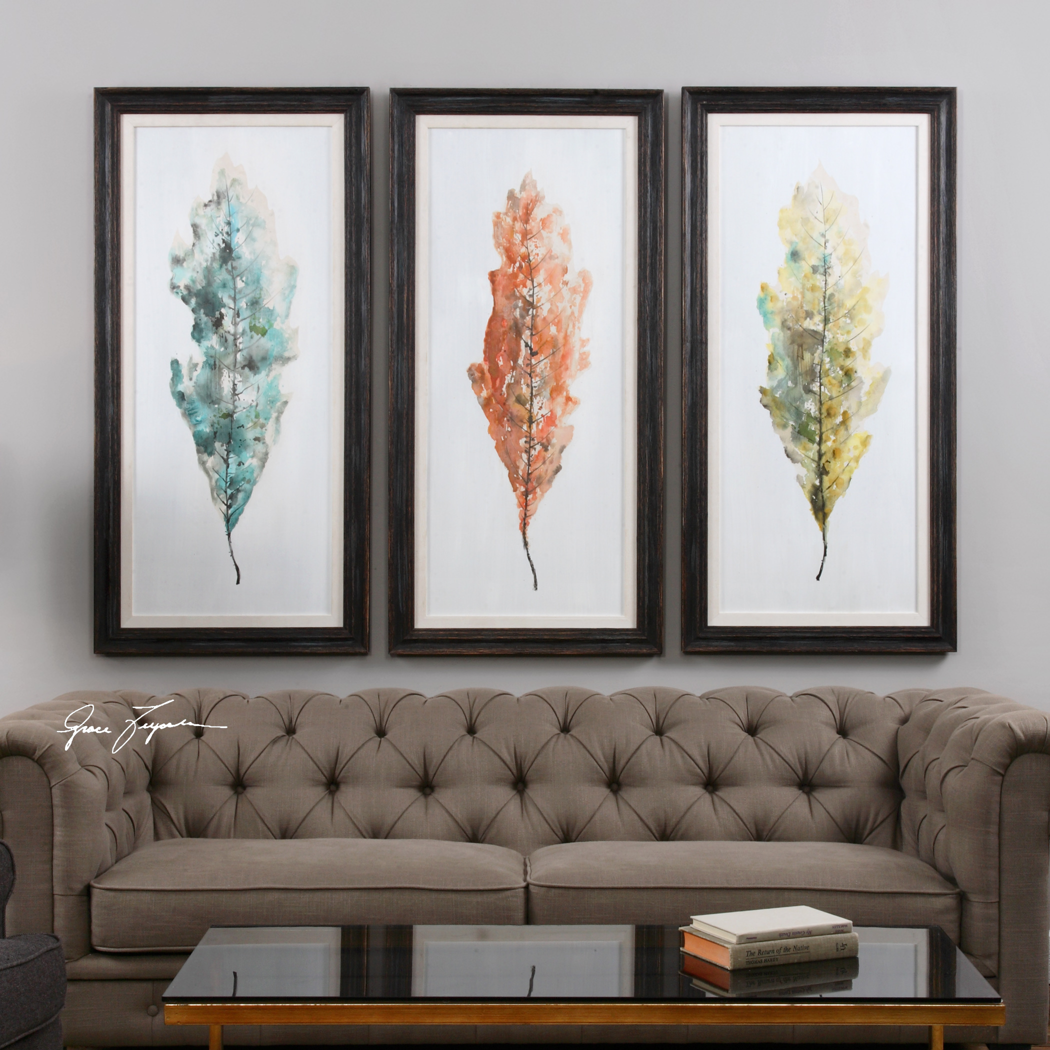 Uttermost Art 33634 Tricolor Leaves Abstract Art S 3 Dunk