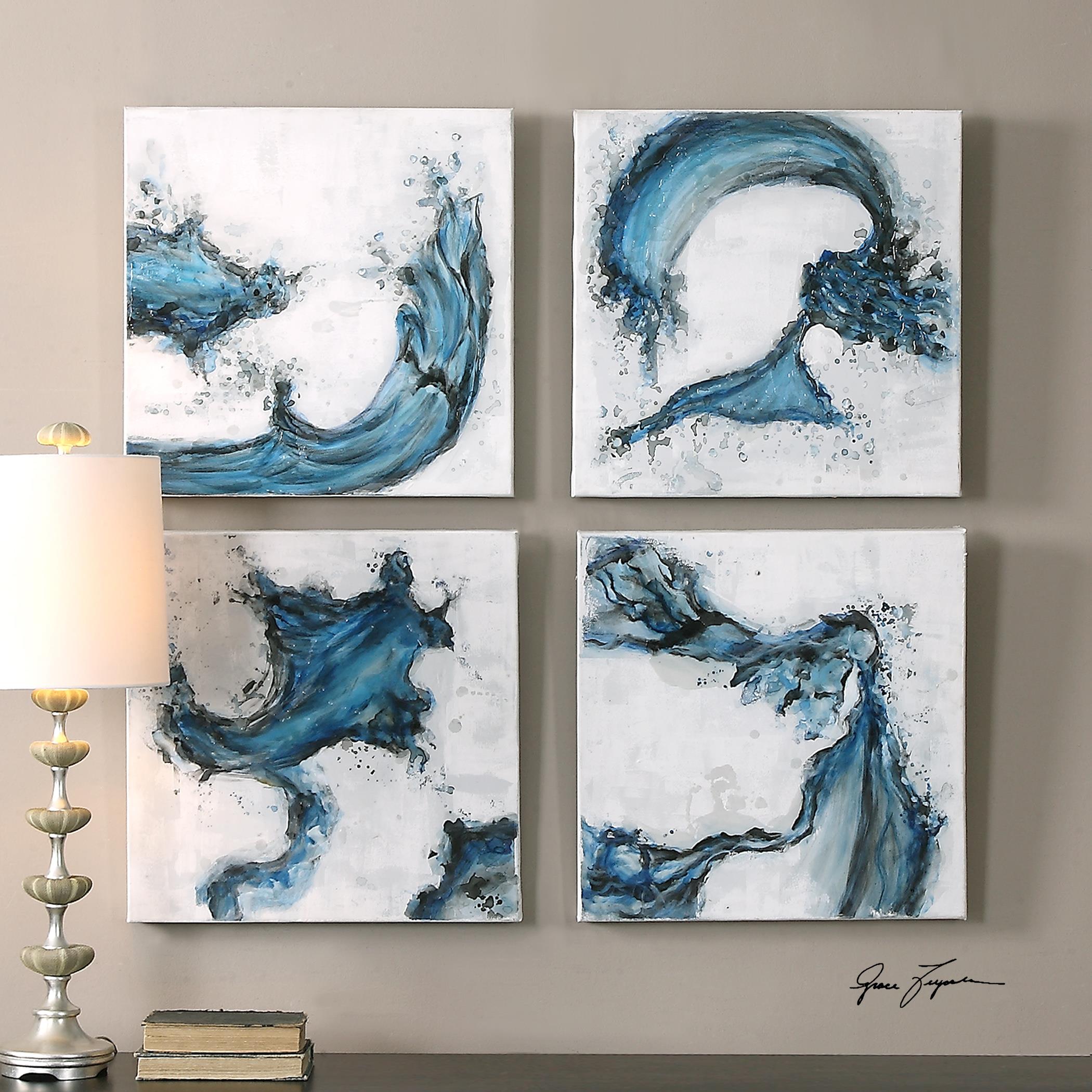 Uttermost Art Swirls In Blue Abstract Art S 4 Sheely S