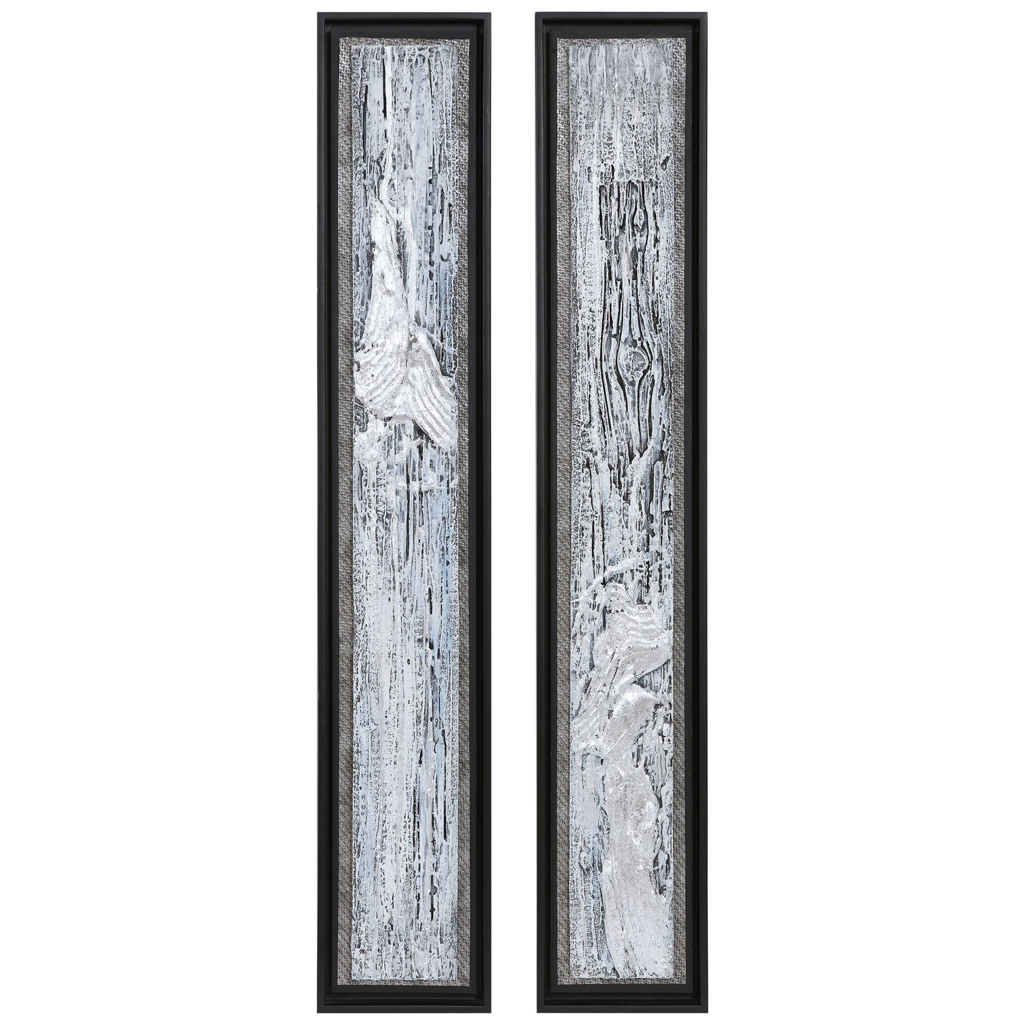 Uttermost Art 35370 Silver Lining Textured Abstract Art Set Of 2