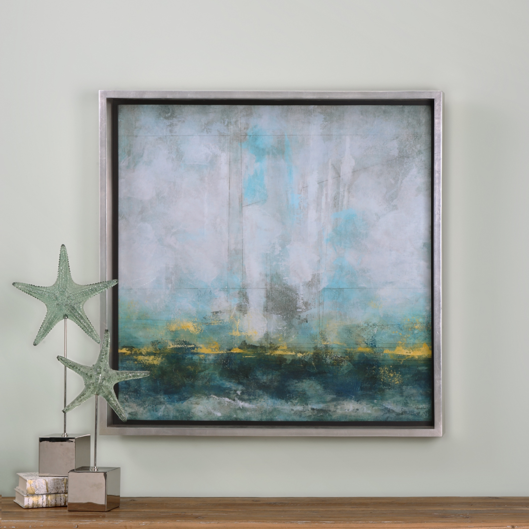 Uttermost Art Aqua Blue Abstract Art Wayside Furniture Prints