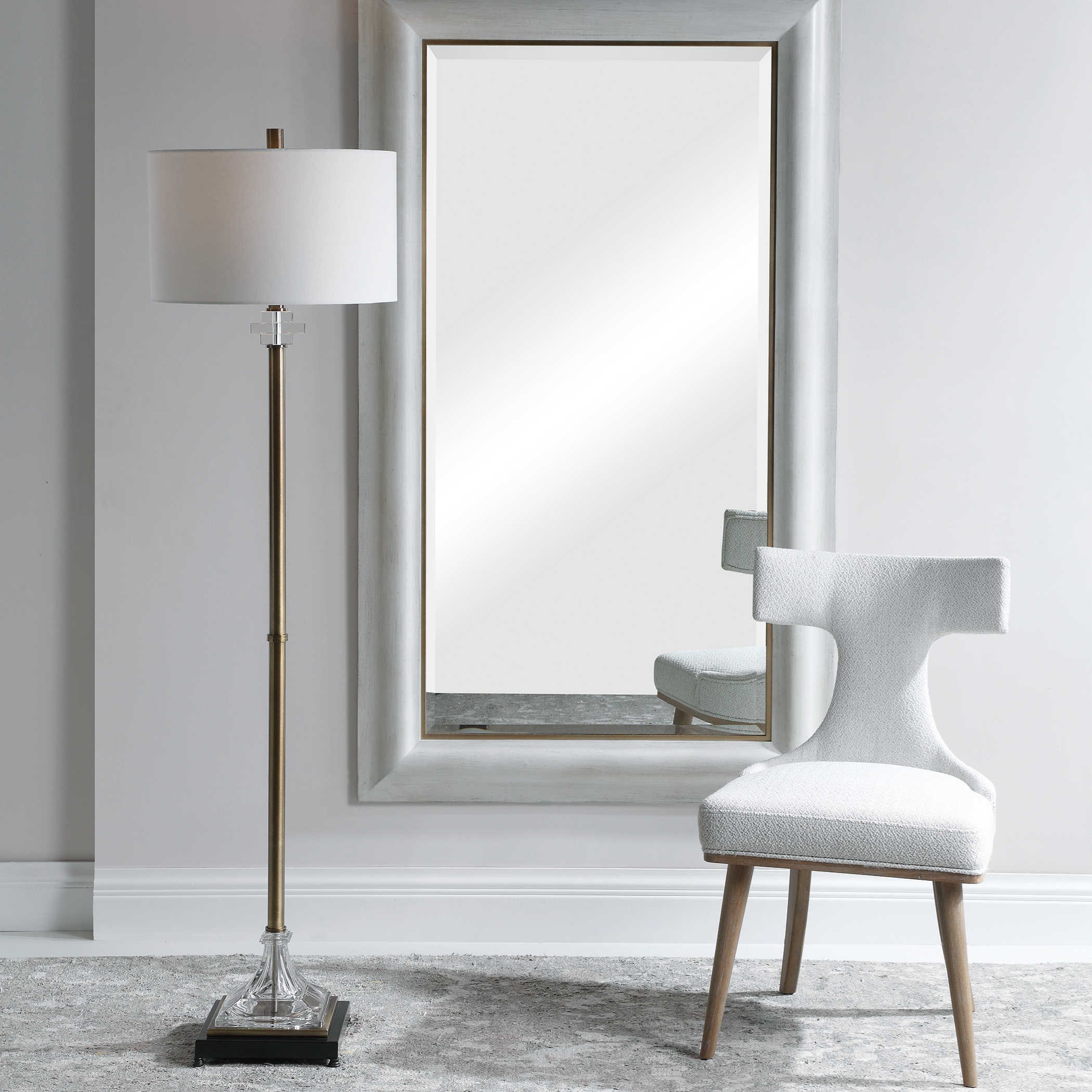 Uttermost Floor Lamps 28329 1 Rafferty Brass Floor Lamp