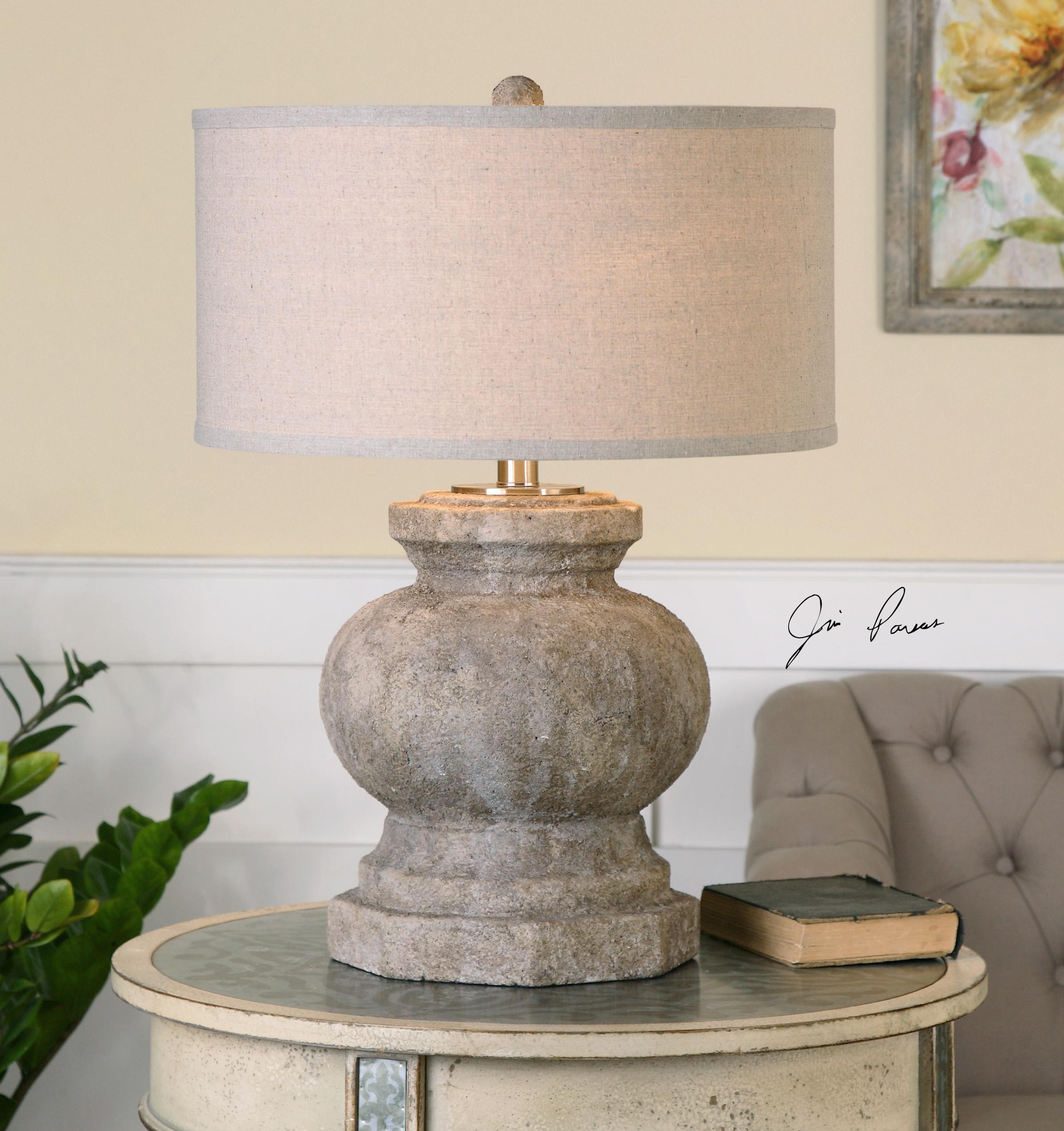 Uttermost Table Lamps 26614 1 Verdello Antiqued Stone Table Lamp