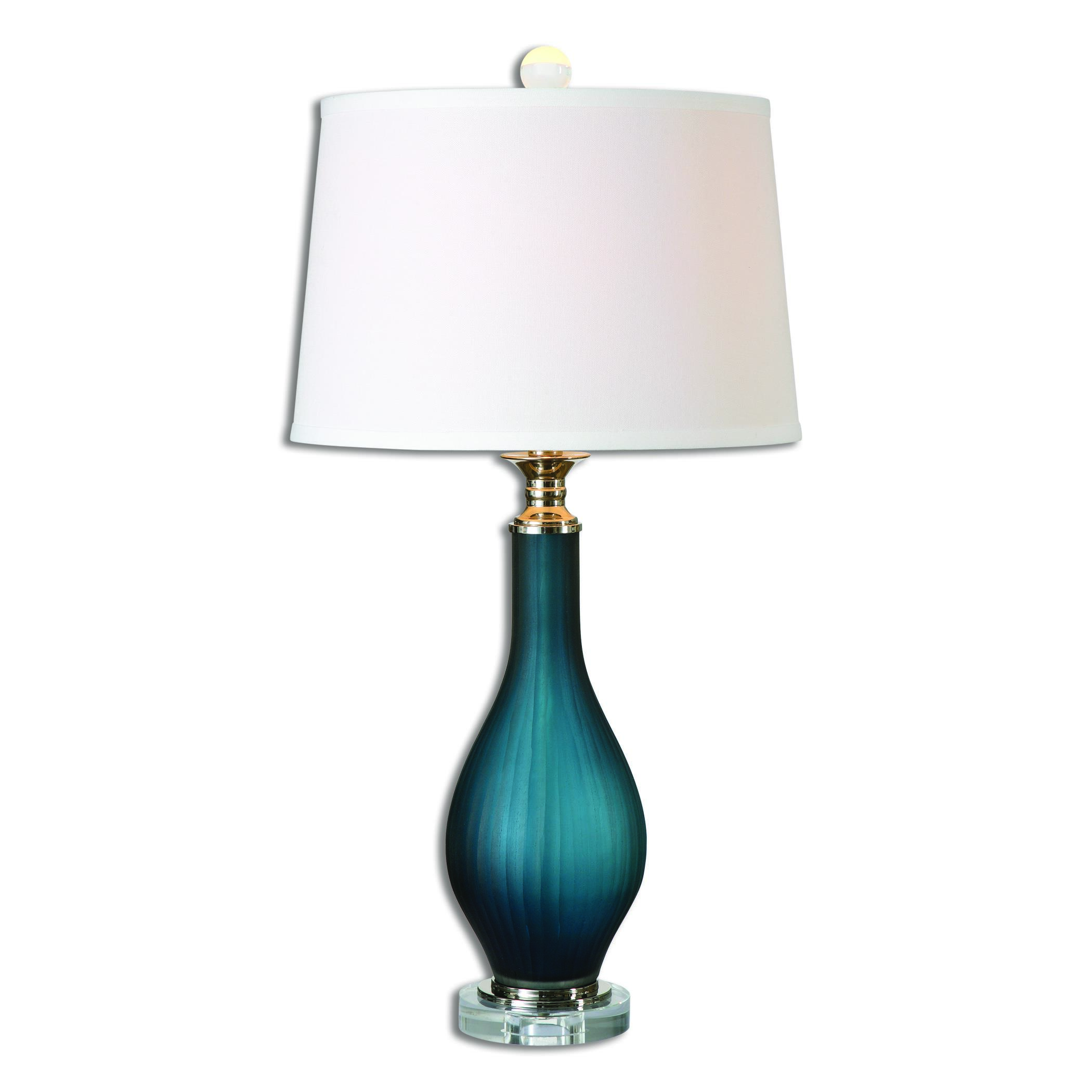 Uttermost Table Lamps 26902 Shavano Blue Glass Table Lamp Dunk Bright Furniture Table Lamps