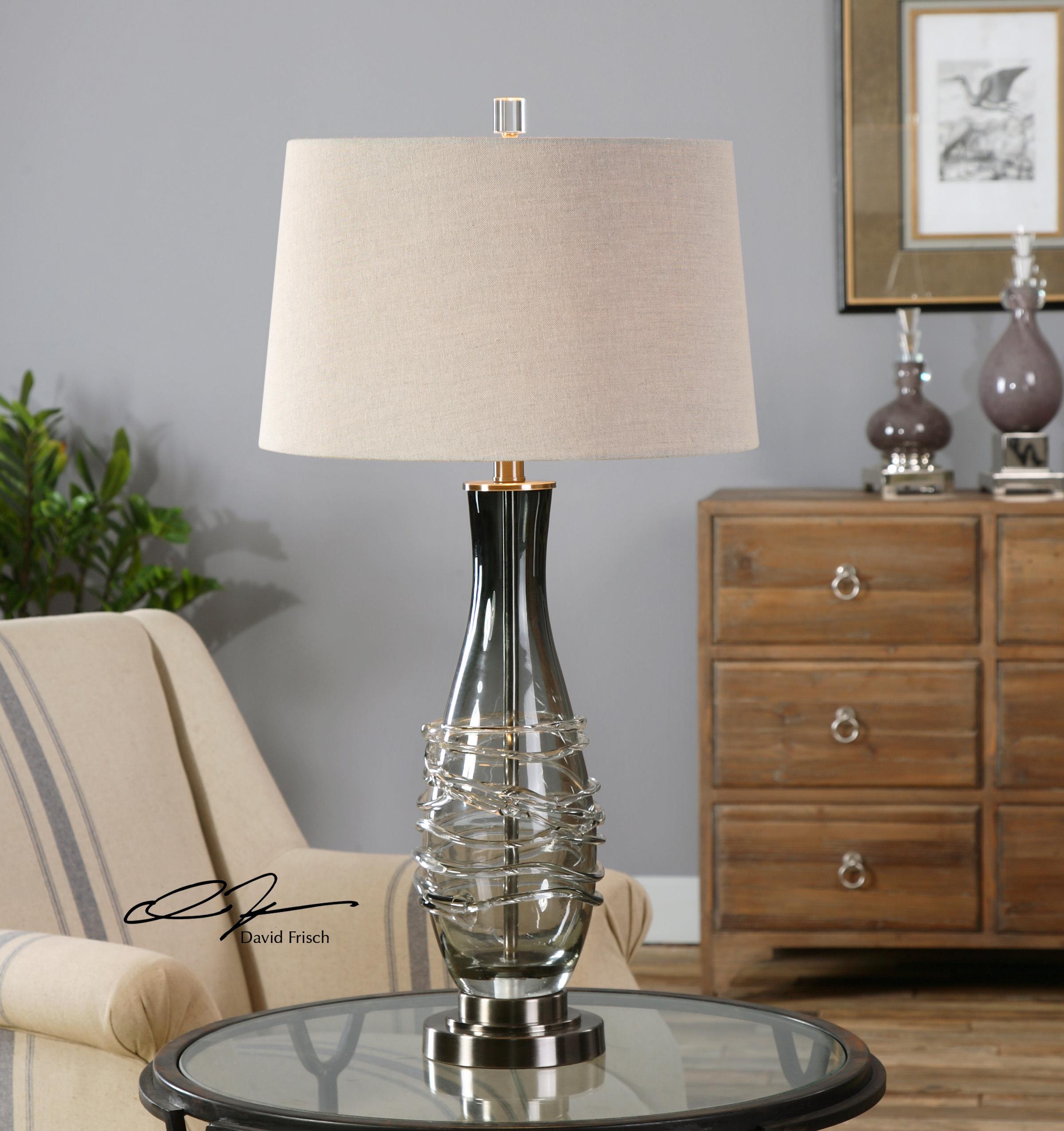 Uttermost Table Lamps Durazzano Gray Glass Table Lamp Wayside Furniture Table Lamps