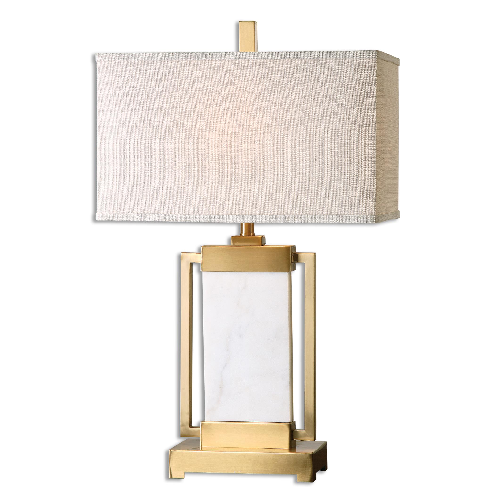 Uttermost Table Lamps 26940 1 Marnett White Marble Table Lamp