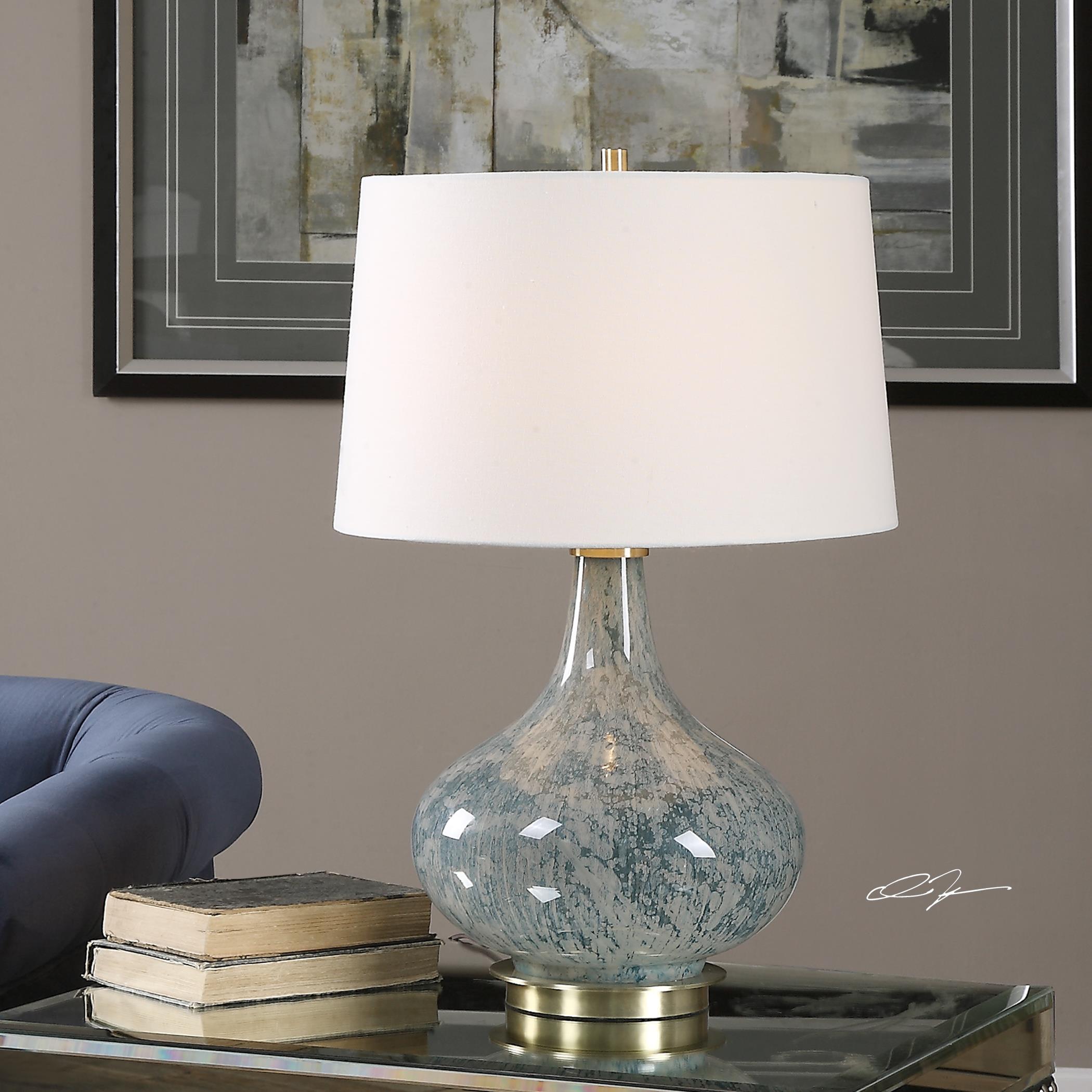 blue gray table lamp