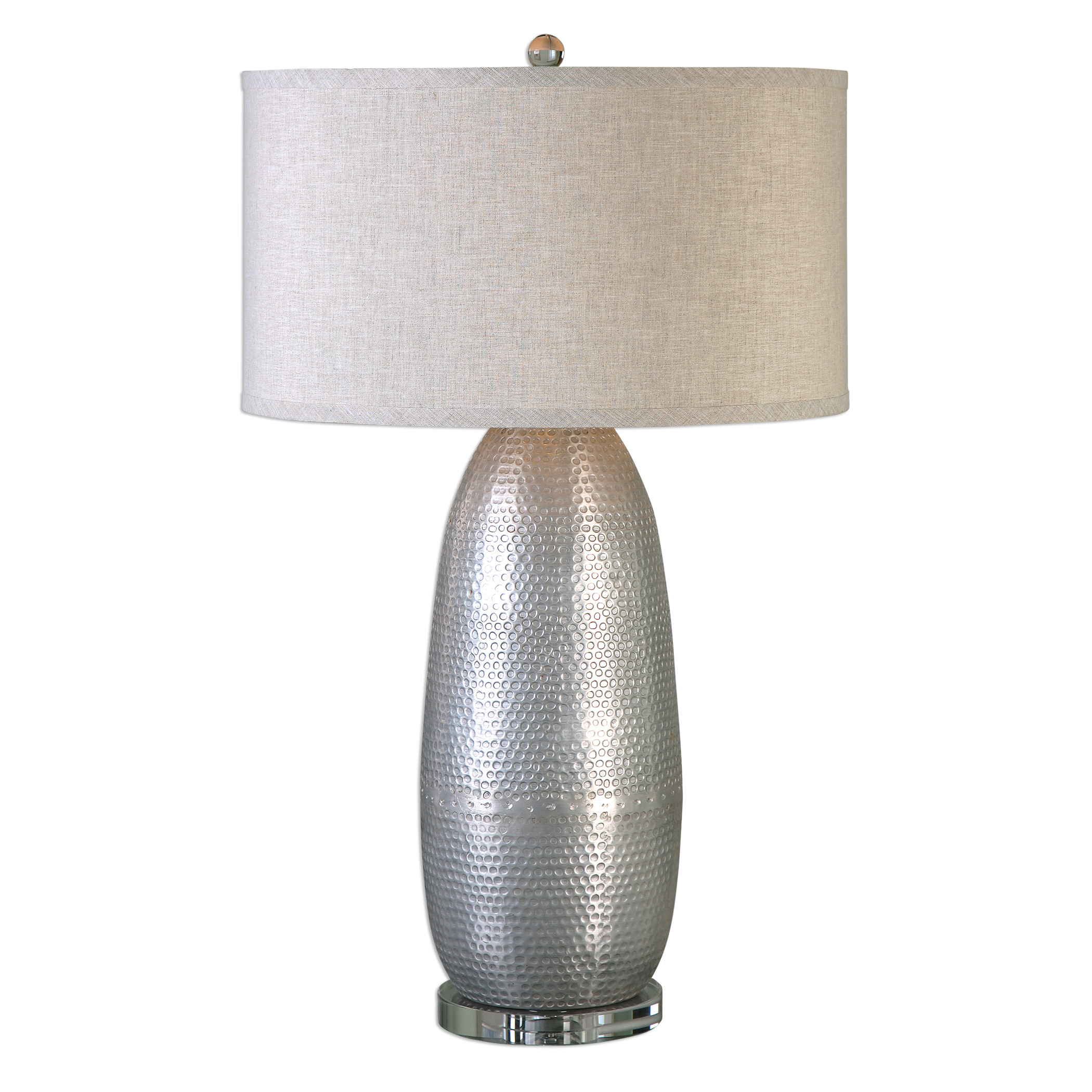 silver and grey table lamps