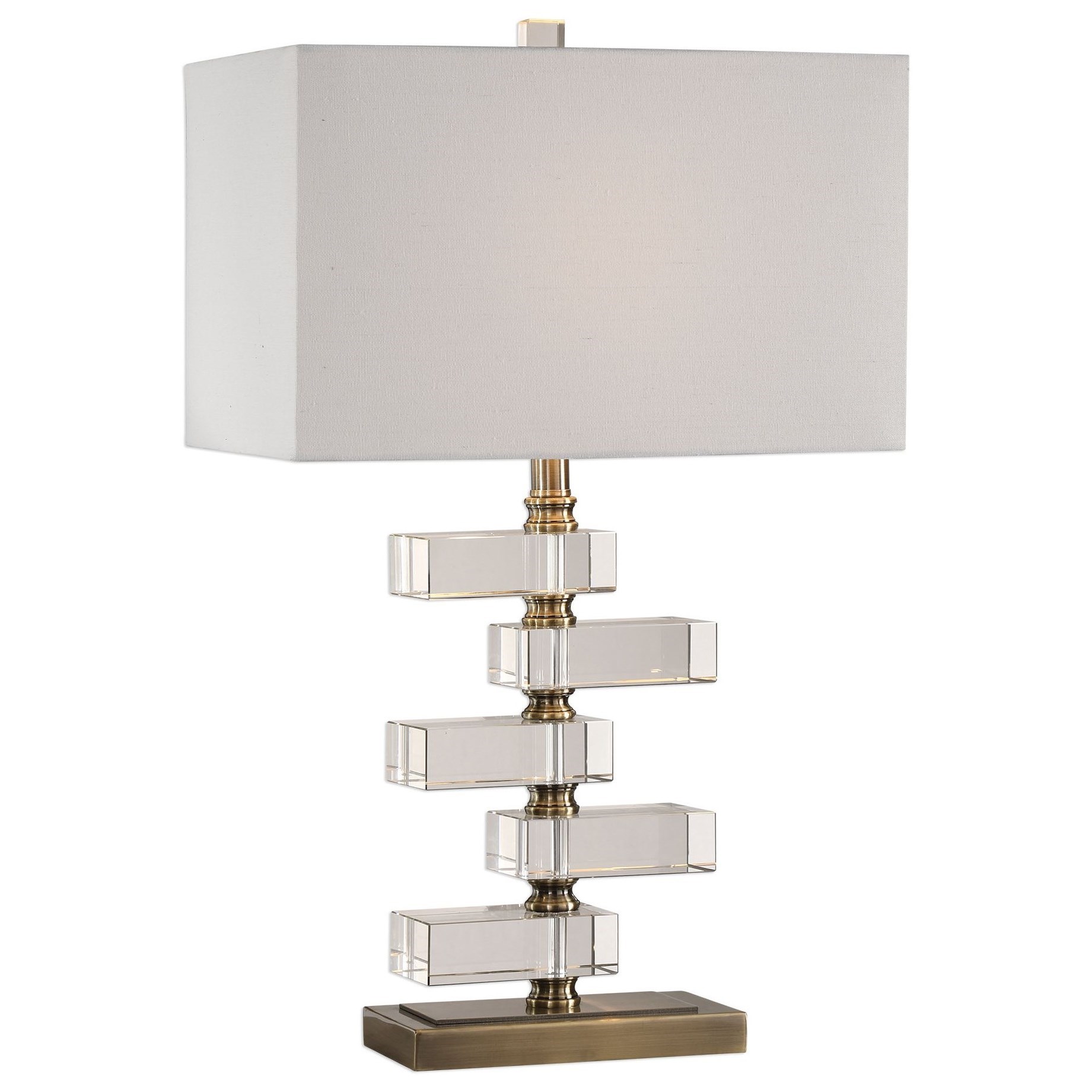 Uttermost Table Lamps 27787 1 Spilsby Stacked Crystal Block Lamp Esprit Decor Home Furnishings Table Lamps