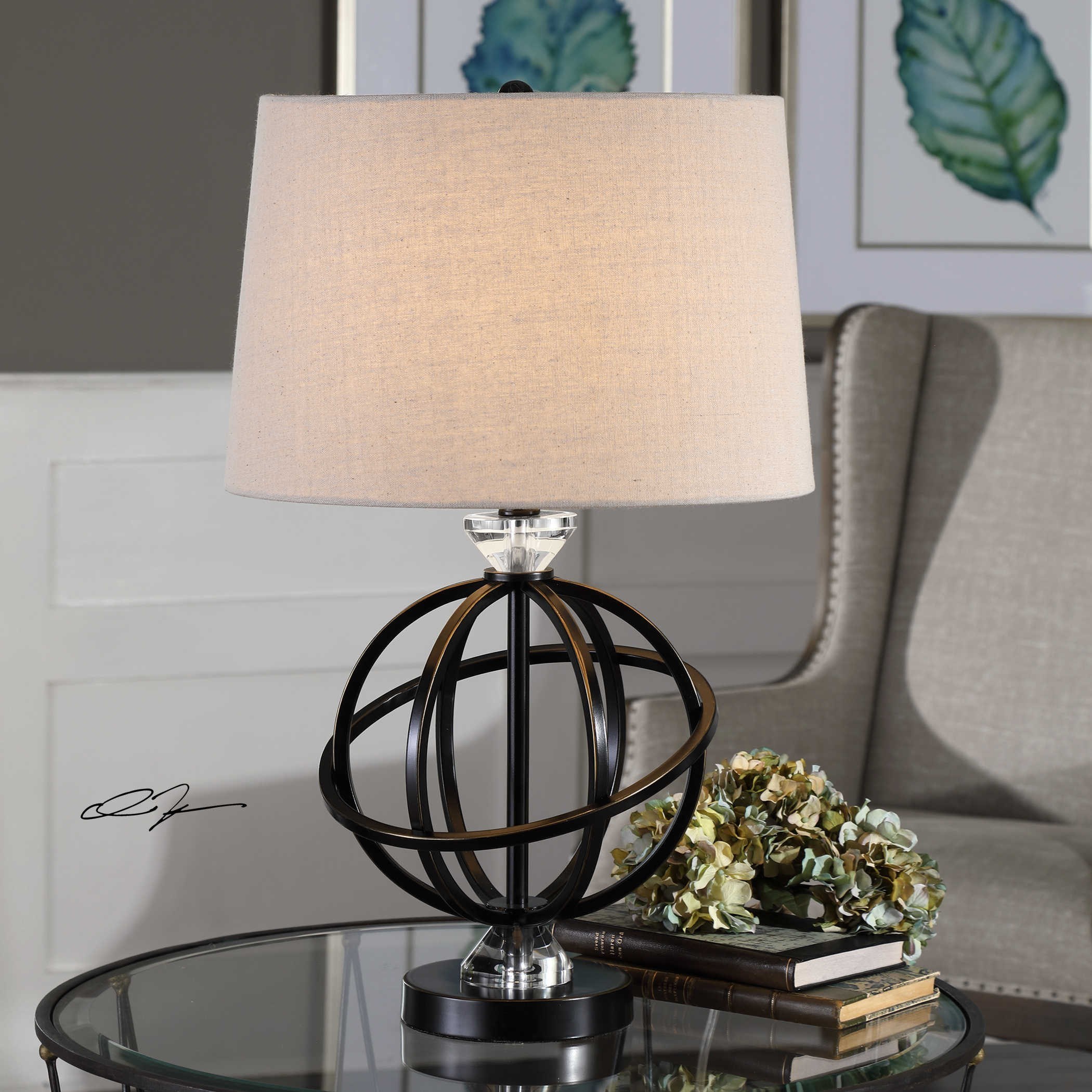 Uttermost Table Lamps 27788 1 Armilla Metal Table Lamp Esprit Decor Home Furnishings Table Lamps