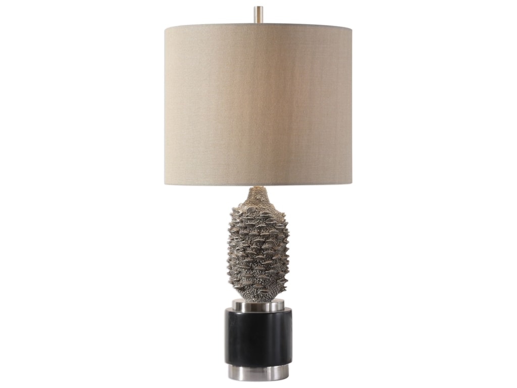 Uttermost Table Lamps 27791 Banksia Metallic Silver Lamp Hudson S Uttermost Table Lampsbanksia Metallic Silver Lamp