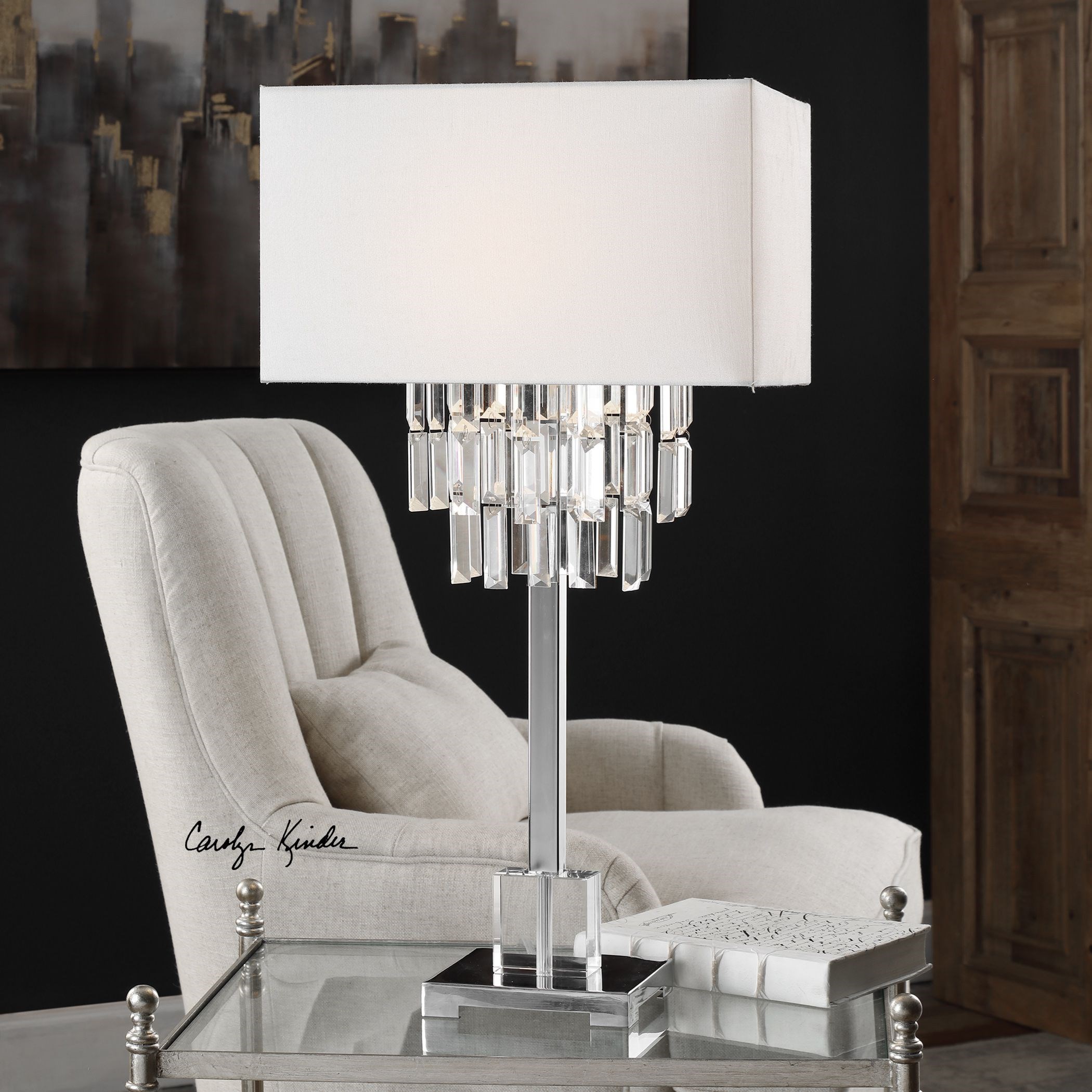 Uttermost Table Lamps Resana Polished Nickel Lamp Jacksonville Furniture Mart Table Lamps