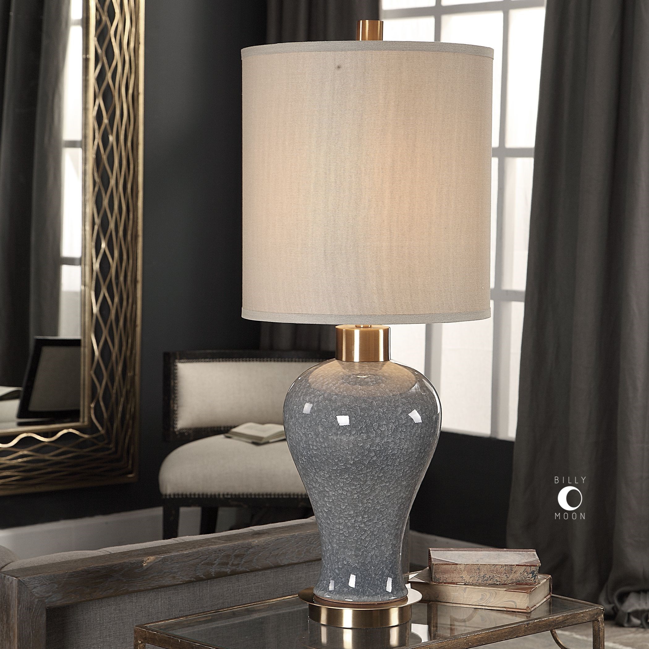 Uttermost Table Lamps Cailida Blue Gray Lamp Goffena Furniture Mattress Center Table Lamps