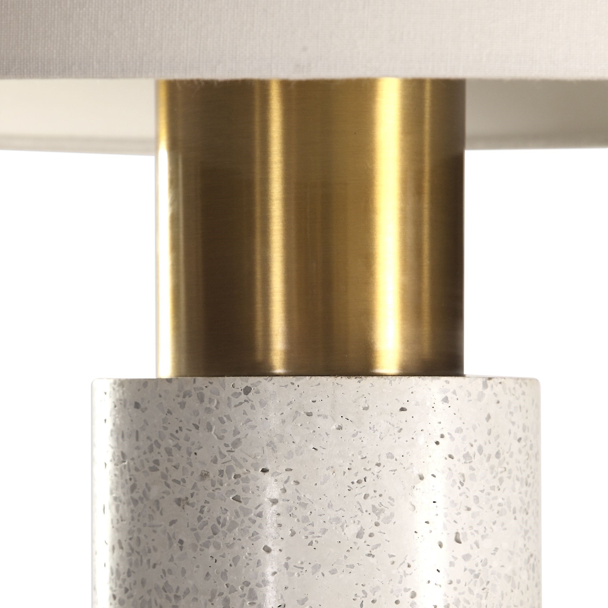 concrete and brass table lamp
