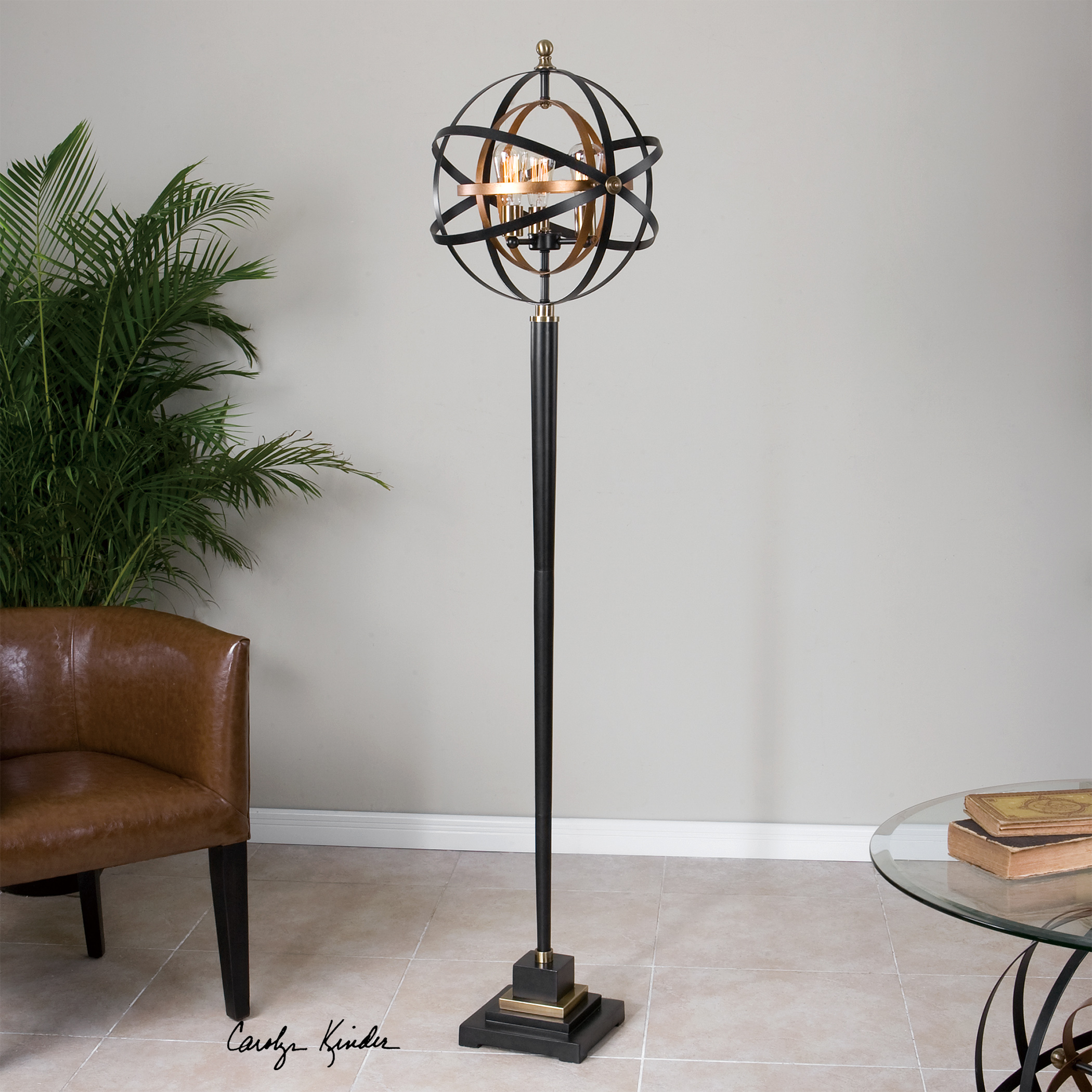 iron sphere table lamp