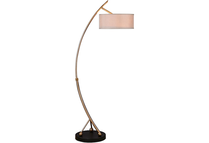 Uttermost Floor Lamps Vardar Curved Brass Floor Lamp Suburban