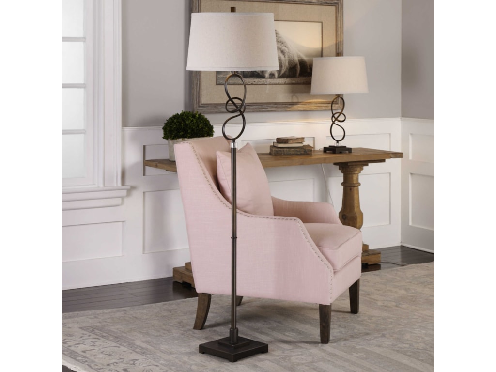 Uttermost Floor Lamps 28129 1 Tenley Twisted Bronze Floor Lamp