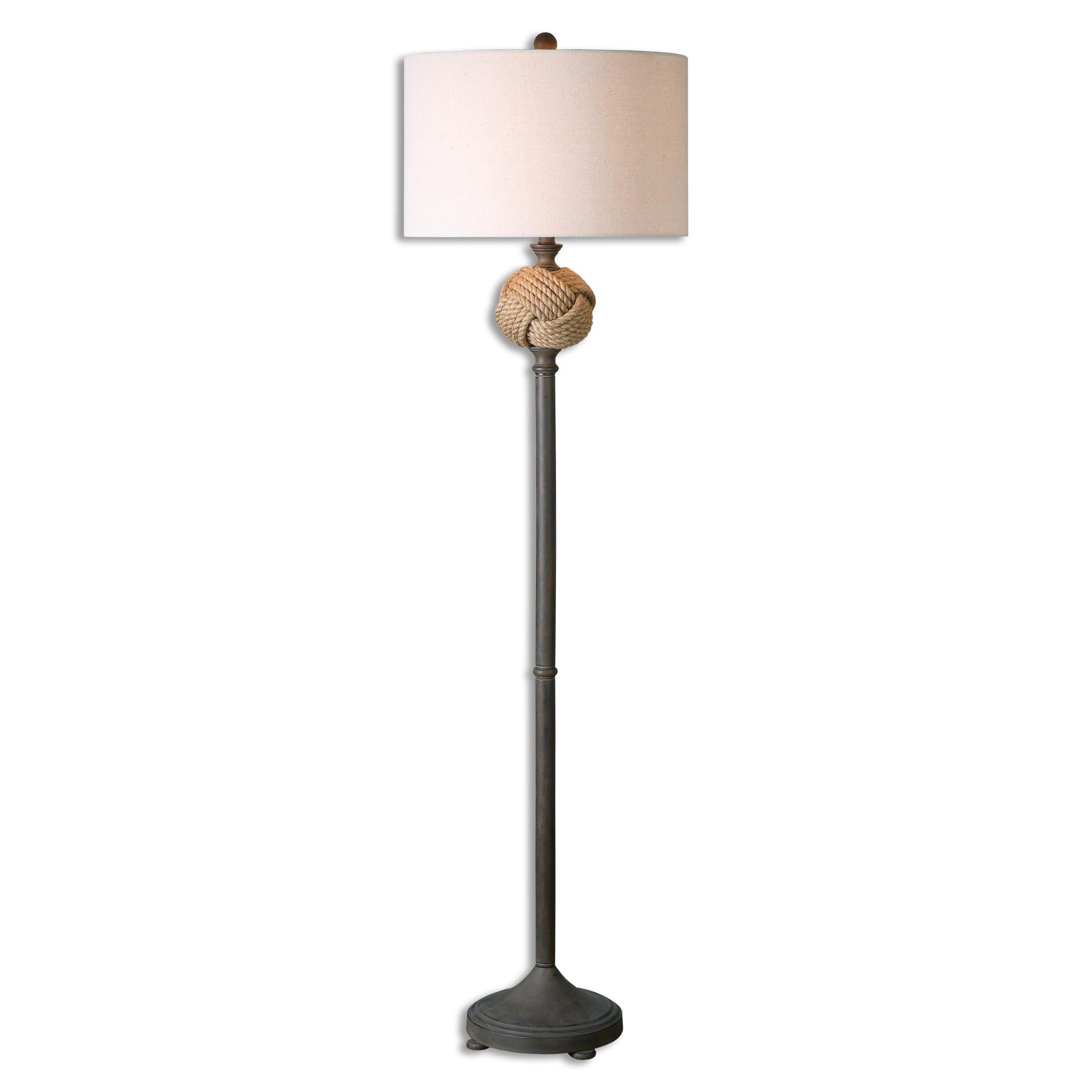 Uttermost Floor Lamps 28260 1 Higgins Rope Sphere Floor Lamp