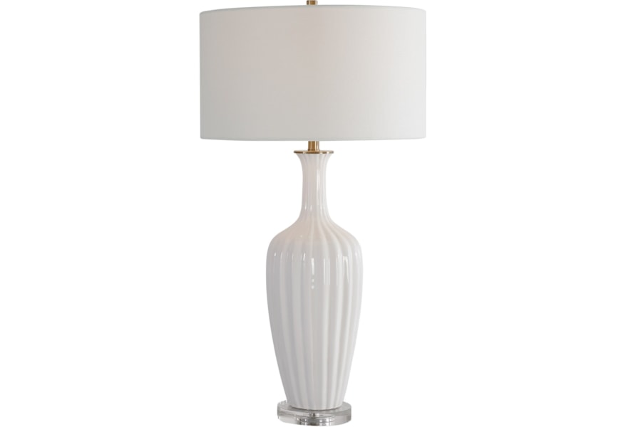 Uttermost Table Lamps 28374 1 Strauss White Ceramic Table Lamp Upper Room Home Furnishings Table Lamps