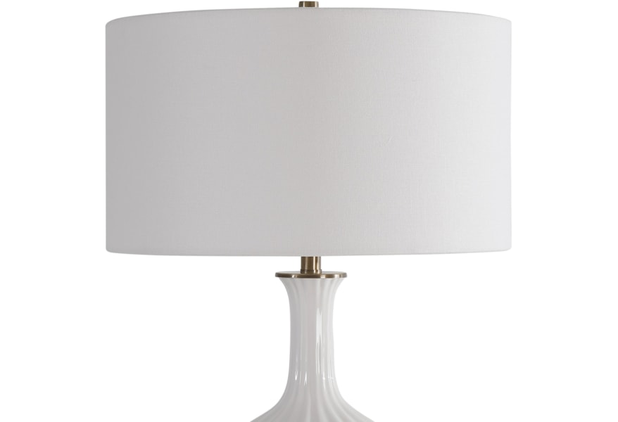 Uttermost Table Lamps 28374 1 Strauss White Ceramic Table Lamp Upper Room Home Furnishings Table Lamps