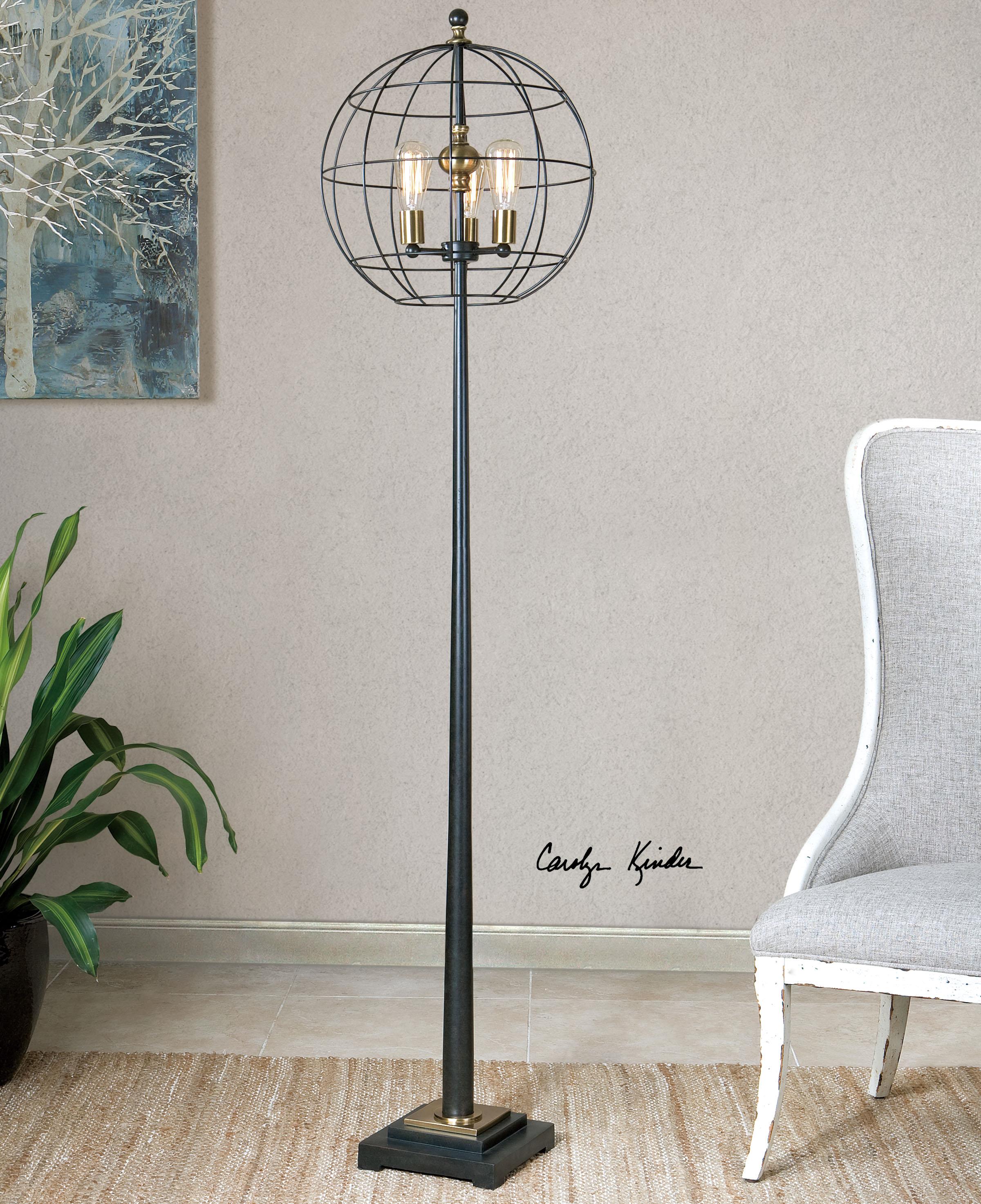Uttermost Floor Lamps Utt 28628 1 Palla Round Cage Floor Lamp Hudson S Furniture Floor Lamps Thanks to the metal cage, the light creates spectacular shadow effects. hudson s furniture