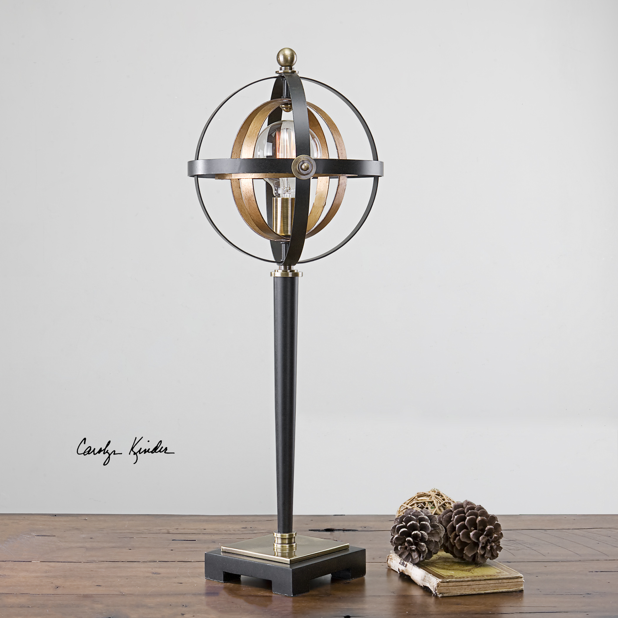iron sphere table lamp