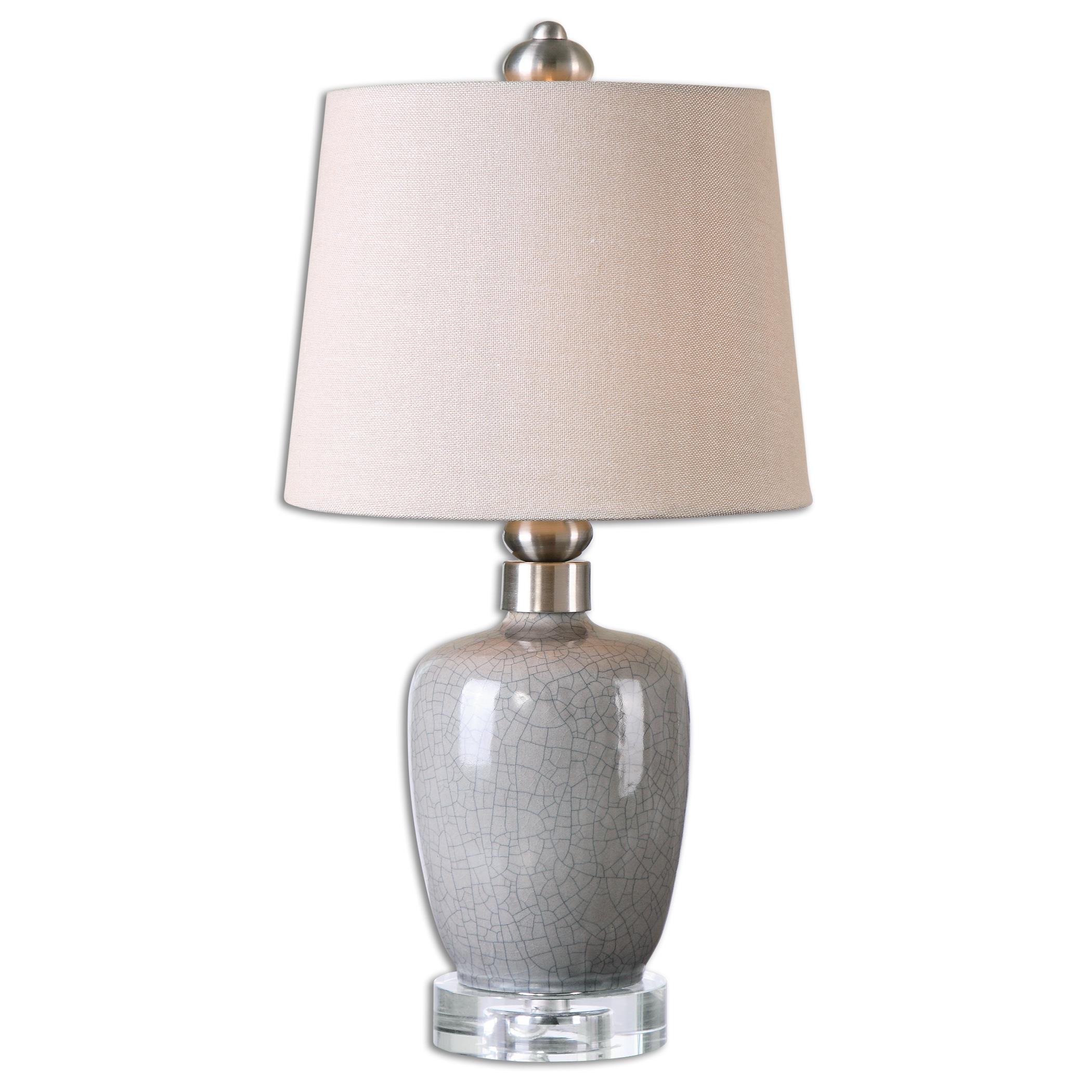 Uttermost Accent Lamps 29988 1 Ovidius Mini Crackle Gray Table Lamp Thornton Furniture Table Lamps