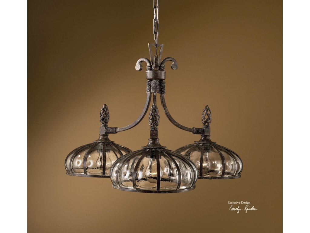 Uttermost Lighting Fixtures 21046 Galeana 3 Light Chandelier Uttermost Lighting Fixturesgaleana 3 Light Chandelier