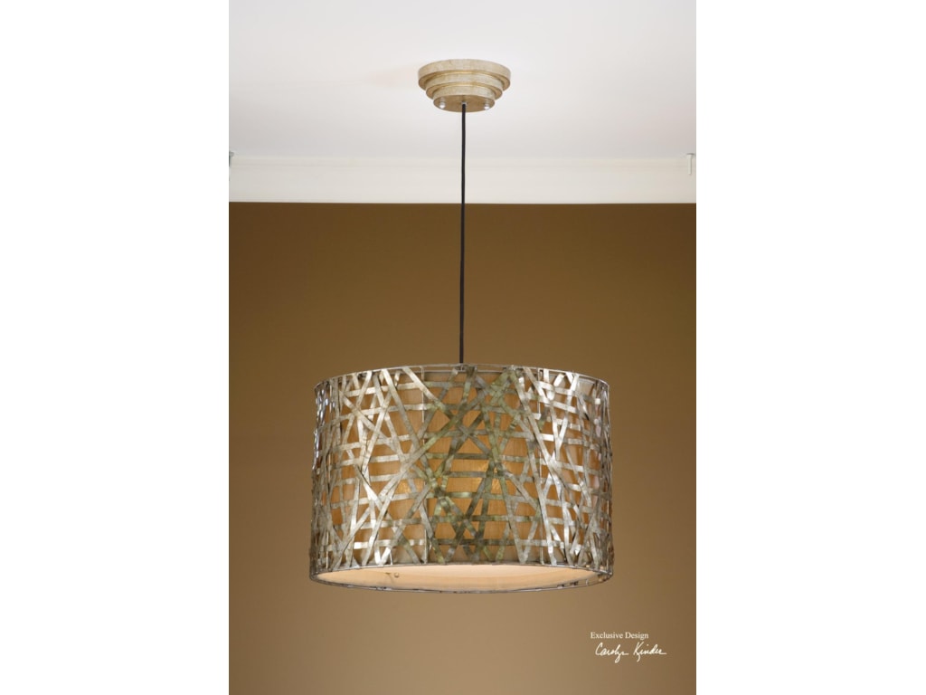 Uttermost Lighting Fixtures 21108 Alita Champagne Metal Hanging Uttermost Lighting Fixturesalita Champagne Metal Hanging Shade